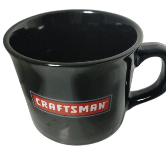 CRAFTSMAN Coffee / Tea/Soup Mug Black Large Ceramic Holds 16 Ounces Hot Or Cold - Picture 1 of 7